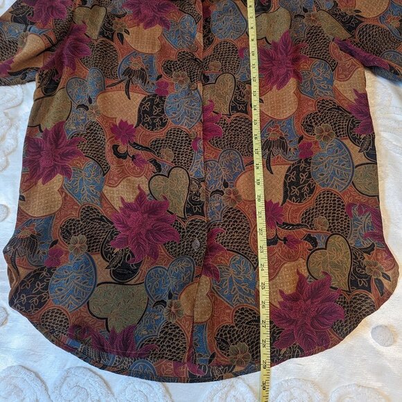 VINTAGE Alfred Dunner hearts and florals blouse EUC size 12 coastal grandma - Picture 6 of 9